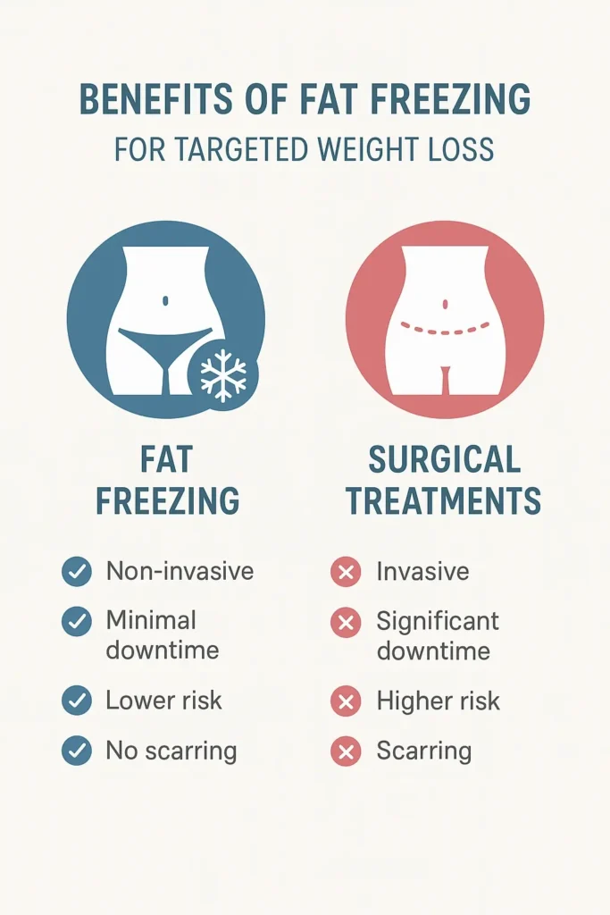 graphic showing the benefits of fat freezing Uxbridge Moor