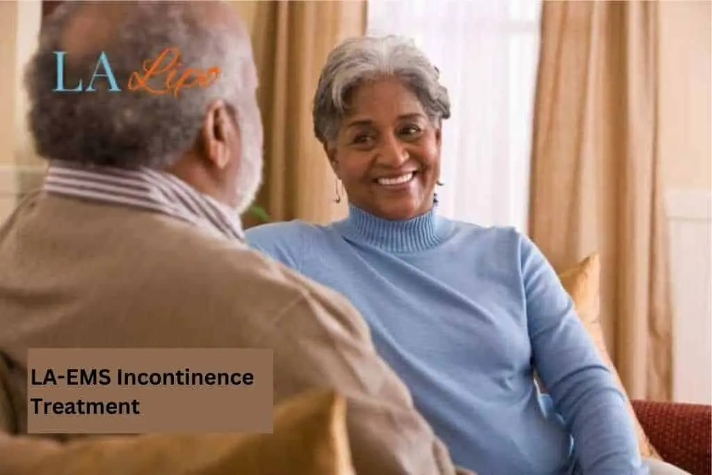 Couple sat smiling at each other - LA-EMS treatment Uxbridge Moor
