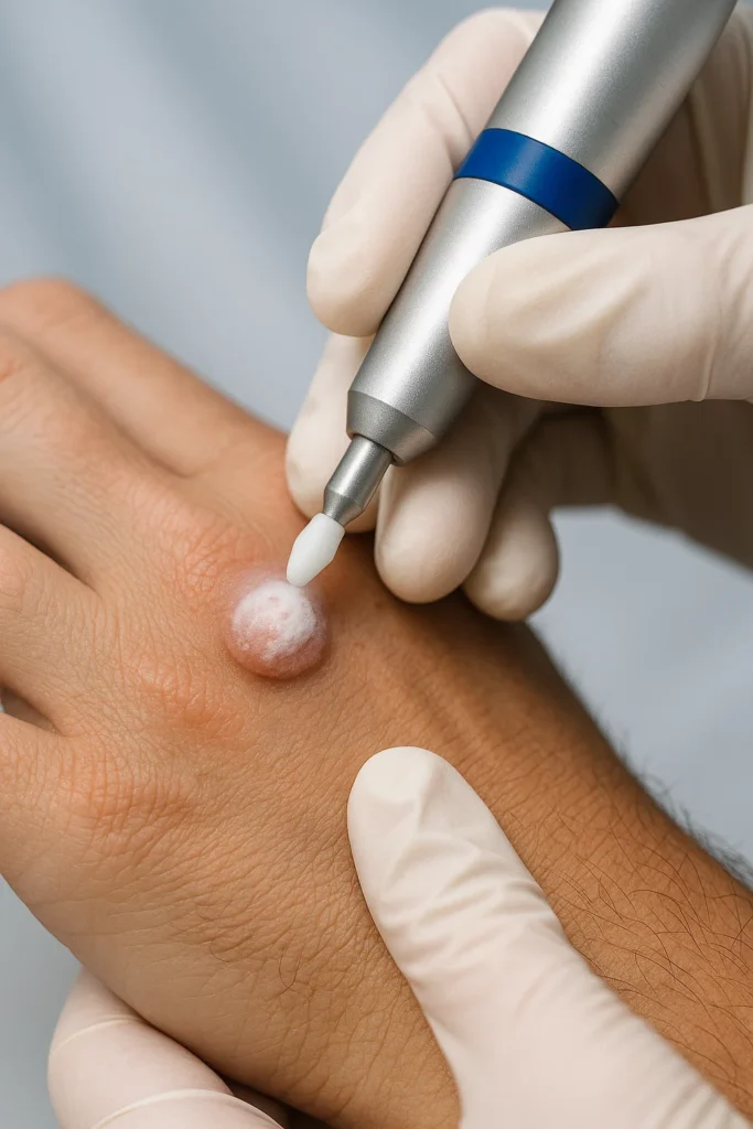 example of wart removal Uxbridge Moor using cryopen