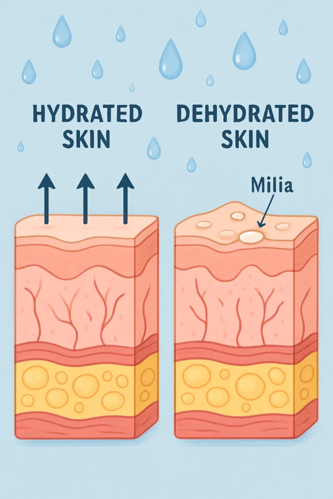 The importance of hydration and milia production Uxbridge Moor