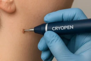 Person receiving skin tag removal Uxbridge Moor