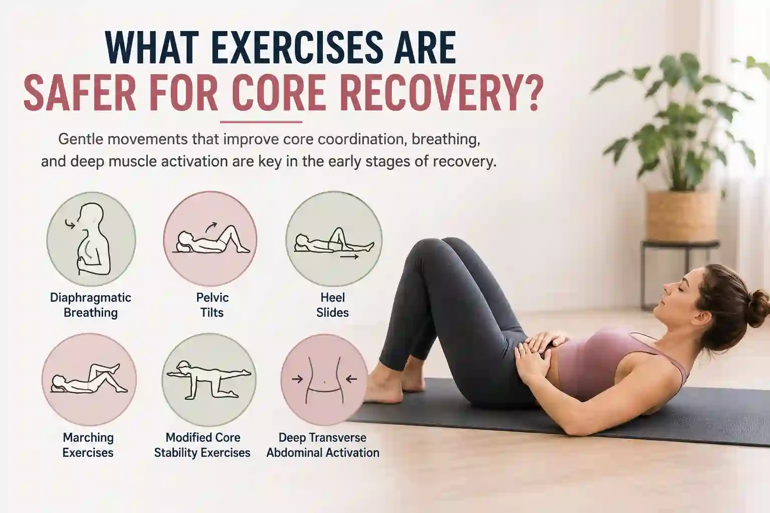 Which exercises may help diastasis recti Uxbridge Moor?